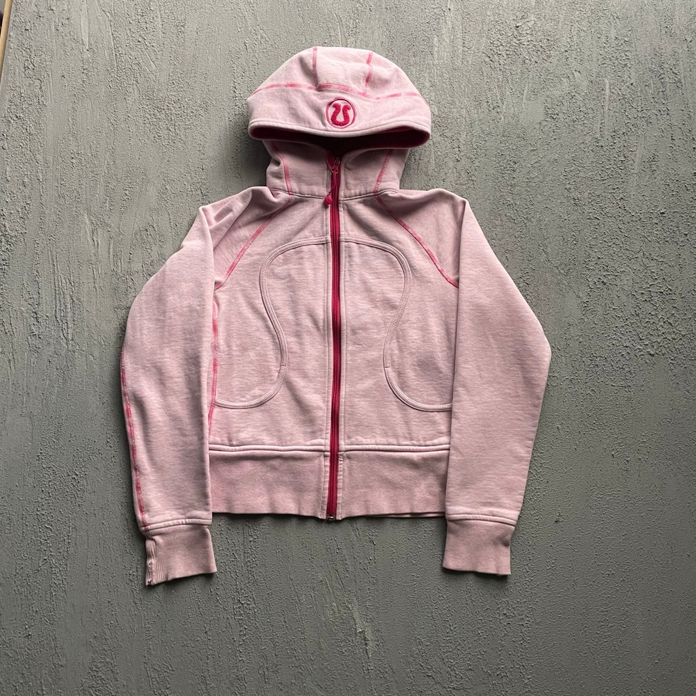 Lululemon Scuba Full Zip Hoodie Women 6 Pink 2000s strawberry ice cream